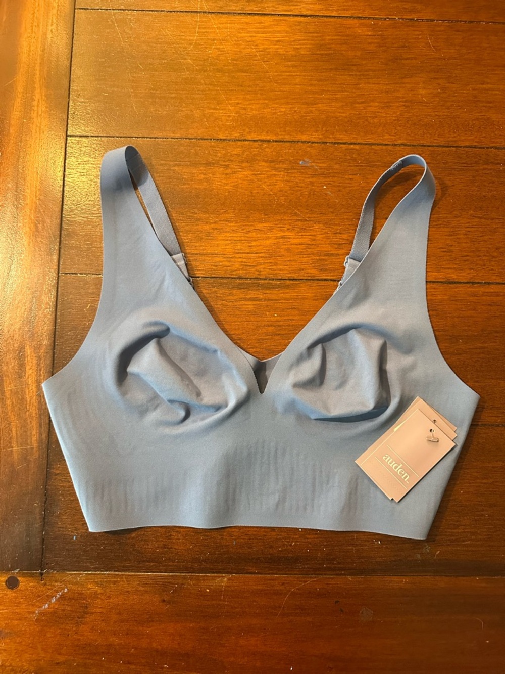 Auden Blue Seamless V-Neck Wirefree Bralette